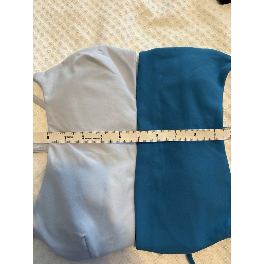 Lululemon Blue Light Gray Pullover Wireless Sports Bra S Women Solid Logo